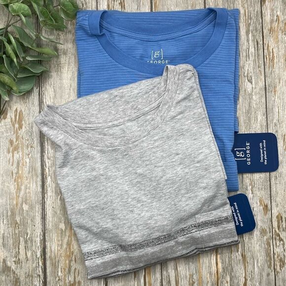 Men's Short Sleeve Crewneck Fashion T-Shirt With Pocket 2-Pack Size 2XL - Picture 1 of 8